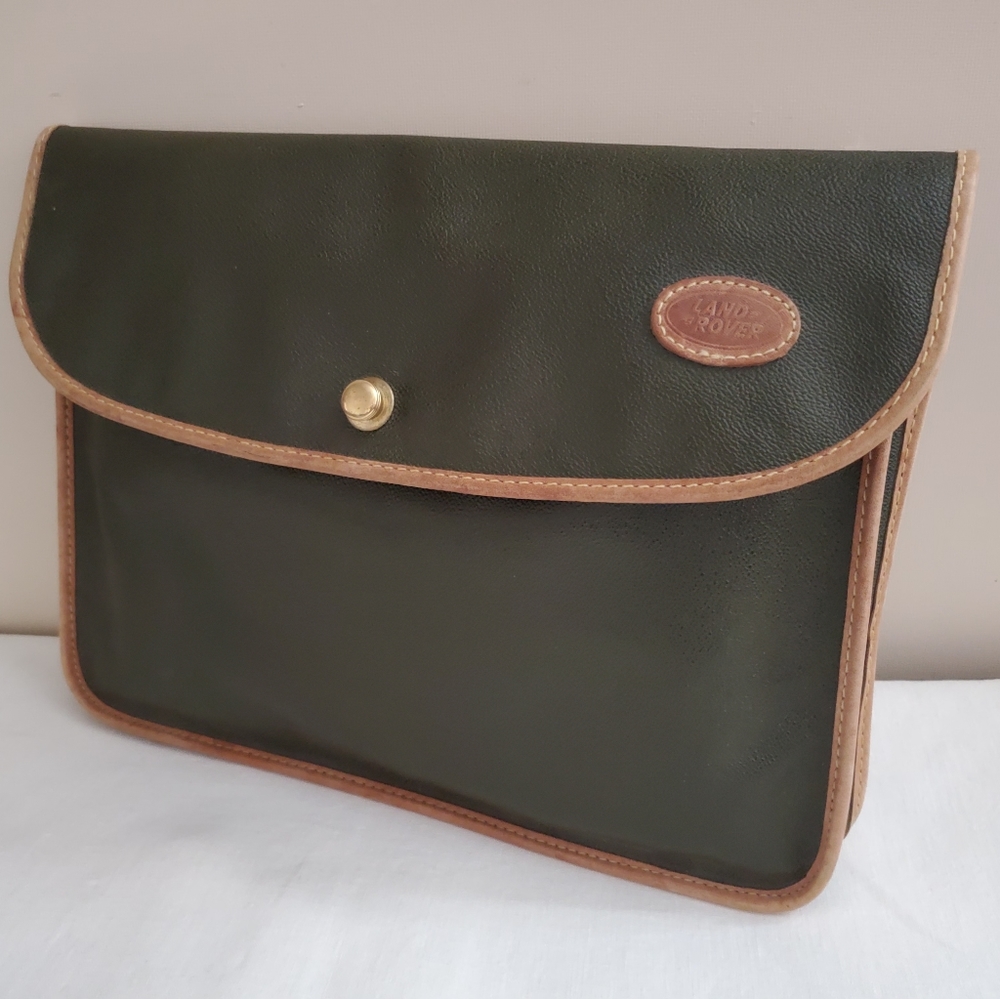 Vintage Land Rover Leather Portfolio Briefcase Bag